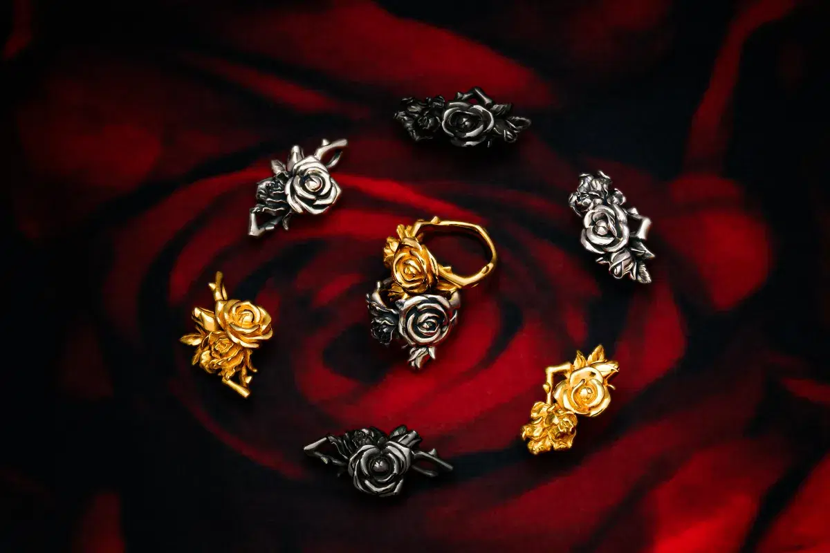 Pecora La Vita Rosaシリーズ – エレガントなシルバー＆ゴールドリング